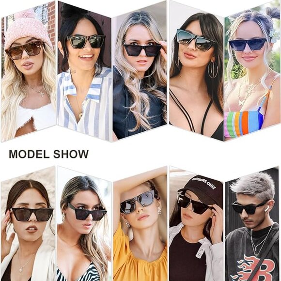 Trendy Oversized Square Cateye Polarized Sunglasses main image 5